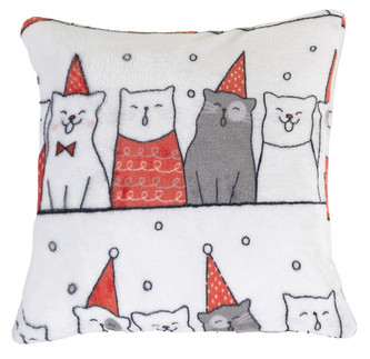 Polštář SANTA CAT bílá 40x40cm, mikrovlákno Essex