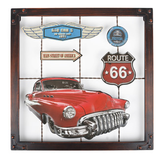 Plechový obraz ROUTE 66 45x2x45 cm MyBestHome