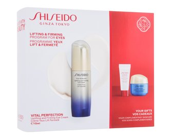 Shiseido Vital Perfection oční krém Vital Perfection Uplifting and Firming Eye Cream 15 ml + pleťové sérum Ultimune Power Infusing Concentrate 5 ml + pleťový krém Vital Perfection Uplifting and Firming Cream 15 ml