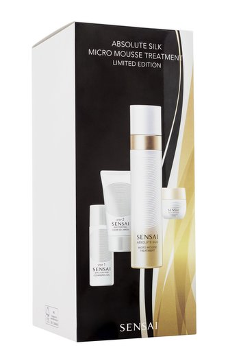 Sensai Absolute Silk denní pleťový krém Absolute Silk Micro Mousse Treatment 90 ml + denní pleťový krém Absolute Silk Illuminative Cream 6 ml + čistící olej Silky Purifying Cleansing Oil 30 ml + čistítí gel na obličej Silky Purifying Clear Gel Wash 30 ml