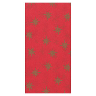 Vánoční ubrus 120 x 180 cm, Zlaté hvězdy - červený