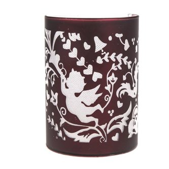 Skleněný svícen s LED světlem, 0/72