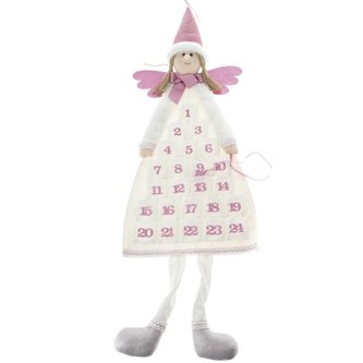 Textilní závěsný adventní kalendář - anděl, 0/24