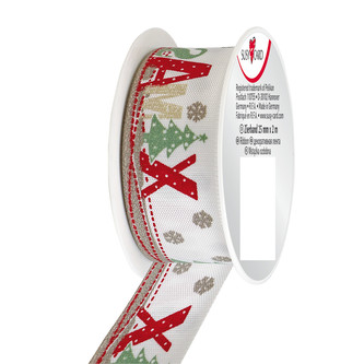 Stuha textilní 2mx40mm, Xmas