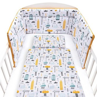 3-dílné ložní povlečení New Baby 90/120 cm Město hořčicové 3-dílné ložní povlečení New Baby 90/120 cm Město hořčicové