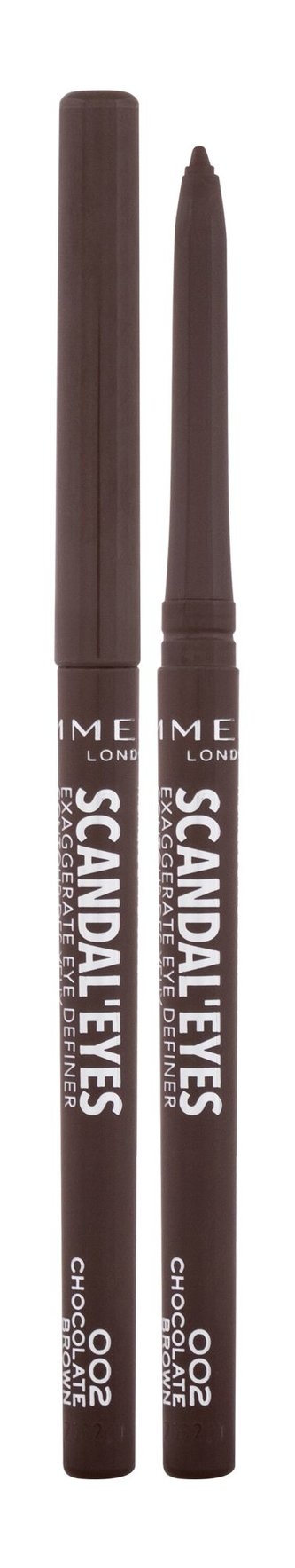 Rimmel London Scandal Eyes Tužka na oči Exaggerate Eye Definer 0,35 g 002 Chocolate Brown pro ženy