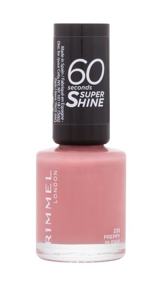 Rimmel London 60 Seconds Lak na nehty Super Shine 8 ml 235 Preppy In Pink pro ženy