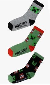 SADA 3 KS PONOŽKY MINECRAFT - velikost 27-30