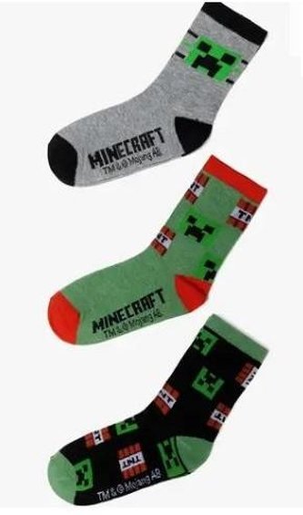 SADA 3 KS PONOŽKY MINECRAFT - velikost 31-34
