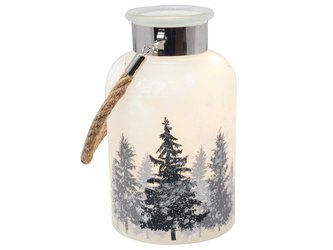 SKLENICE DEKORAČNÍ 10LED STROMY 18CM  BÍLÁ