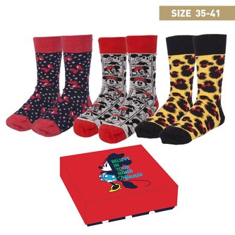 Unisex ponožky Disney: Minnie Mouse (EU 35-41|balení 18 x 18 x 5 cm) černá bavlna polyamid elastan