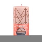 SVÍČKA RUSTIK 130/68 RŮŽOVÁ/JANTÁROVÁ