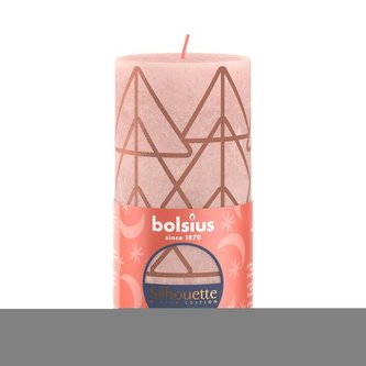 SVÍČKA RUSTIK 130/68 RŮŽOVÁ/JANTÁROVÁ