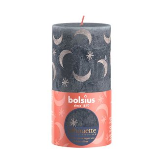 SVÍČKA RUSTIK 130/68 BŘIDLICOVĚ MODRÁ