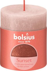 SVÍČKA RUSTIK 80/68 RŮŽOVÁ/JANTÁROVÁ