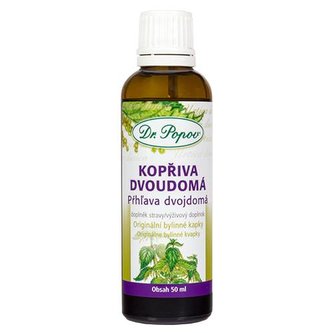 Kopřiva dvoudomá, originální bylinné kapky, 50 ml Dr. Popov Kopřiva dvoudomá, originální bylinné kapky, 50 ml Dr. Popov