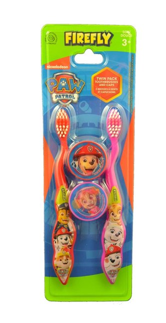Paw Patrol Firefly - dětský zubní kartáček s krytkou 2ks SOFT  3+ let
