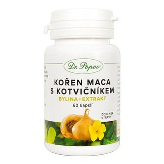 Kořen Maca s Kotvičníkem , 60 kapslí Dr. Popov Kořen Maca s Kotvičníkem , 60 kapslí Dr. Popov