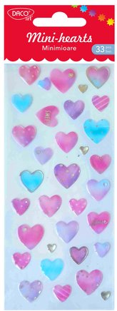 Samolepky Srdce vypouklá /33 ks/