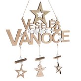 Dřevěná závěsná vánoční dekorace, 12/72
