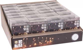 Světelný řetěz 200 cm s časovačem, 40 LED teplné bílé světlo