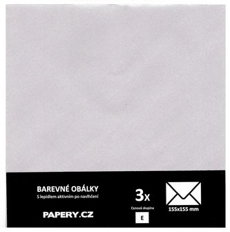barevná obálka 155X155 ŠEŘÍKOVÁ SVĚTLÁ METALICKÁ, 3 kusy, 100 gm2, olizová