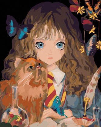 Malování podle čísel 40 x 50 cm Harry Potter - Hermiona a Křivonožka
