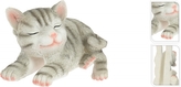 Šedá kočka dekorace 10x20x11,2 cm