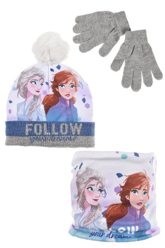 SOUPRAVA  ČEPICE, NÁKRČNÍK A RUKAVICE FROZEN - velikost 54