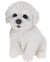 Dekorace pes bišonek 16,5x14x11 cm