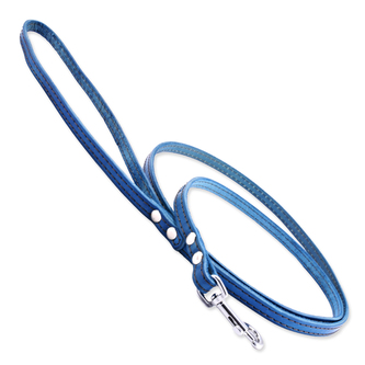 Vodítko TAMER kožené 1,0 / 115 cm tyrkysové - IQ 2022