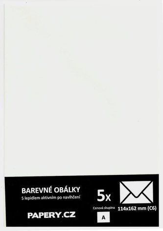 barevná obálka 114X162 SLONOVÁ, 5 kusů, 130gm2, olizová