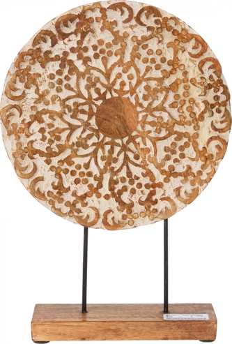 Dekorace z mangového dřeva na podstavci 38x25x6,5 cm