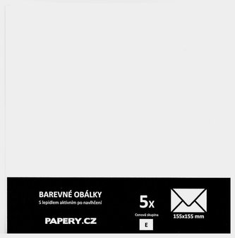 barevná obálka 155X155 BÍLÁ KLADÍVKOVÁ, 5 kusů, 100 gm2, olizová