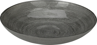 Skleněná miska stříbrná 6x30 cm