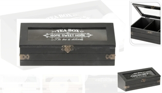 Krabička na čaj HOME SWEET HOME, černá