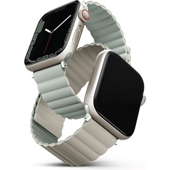 UNIQ Revix oboustranný řemínek pro Apple Watch 41/40/38mm Sage (šedolozený/béžový)