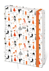 Diář 2020 A5 LYRA týdenní s gumkou Cats