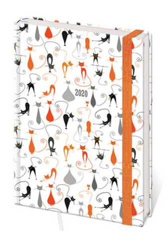Diář 2020 A5 LYRA týdenní s gumkou Cats