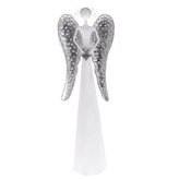 Kovový anděl se srdcem, s LED světlem, 12/24