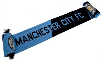 Pletená fan šála Manchester City FC: vzor VT (132 x 19 cm)