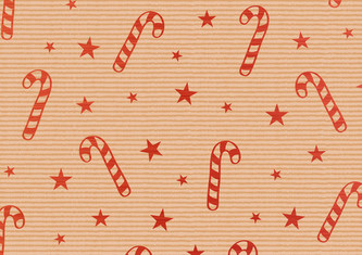 Papír dárkový vánoční 1,5m, Vánoční lízátka