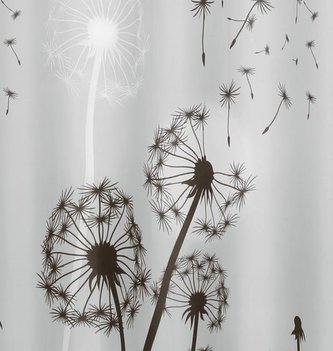 Koupelnové závěsy - šedé chmýří - 180x200 cm