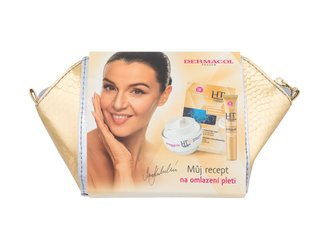 Dermacol 3D Hyaluron Therapy denní pleťový krém Hyaluron Therapy 3D Wrinkle Filler Day Cream 50 ml + krém na oči a rty Hyaluron Therapy 3D Eye & Lip Wrinkle Filler Cream 15 ml + pleťová maska Hyaluron Therapy 3D Hydrating Mask 2 x 8 g + kosmetická taštičk