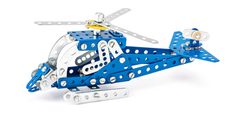 Stavebnice MERKUR 054 Policejní vrtulník 142ks v krabici 26x18x5,5cm