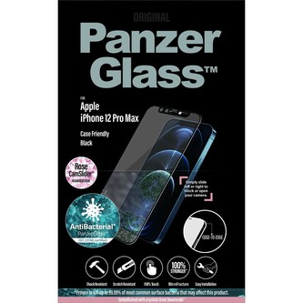 PanzerGlass Edge-to-Edge Antibacterial Apple iPhone 12 Pro Max s růžovým Swarowski CamSlider