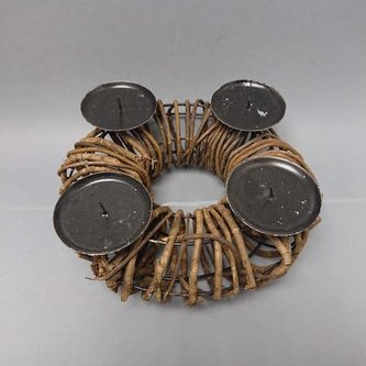 Adventní svícen proutěný tmavý