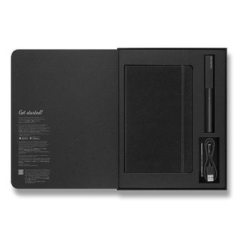 Moleskine Smart writing set- Smart pen 3 + Smart tablet zápisník linkovaný černý L