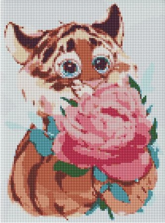 Diamentowa mozaika - Kwiaty dla mamy 30x40cm