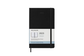 Moleskine Měsíční diář 2023 tvrdý černý L